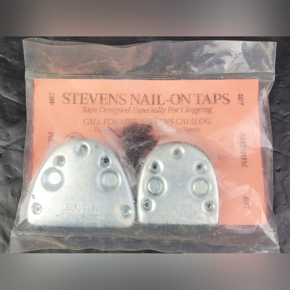 Stevens Nail-On Taps Steel Toes & Heels CLOGGING # 407 Medium USA Made - NOS